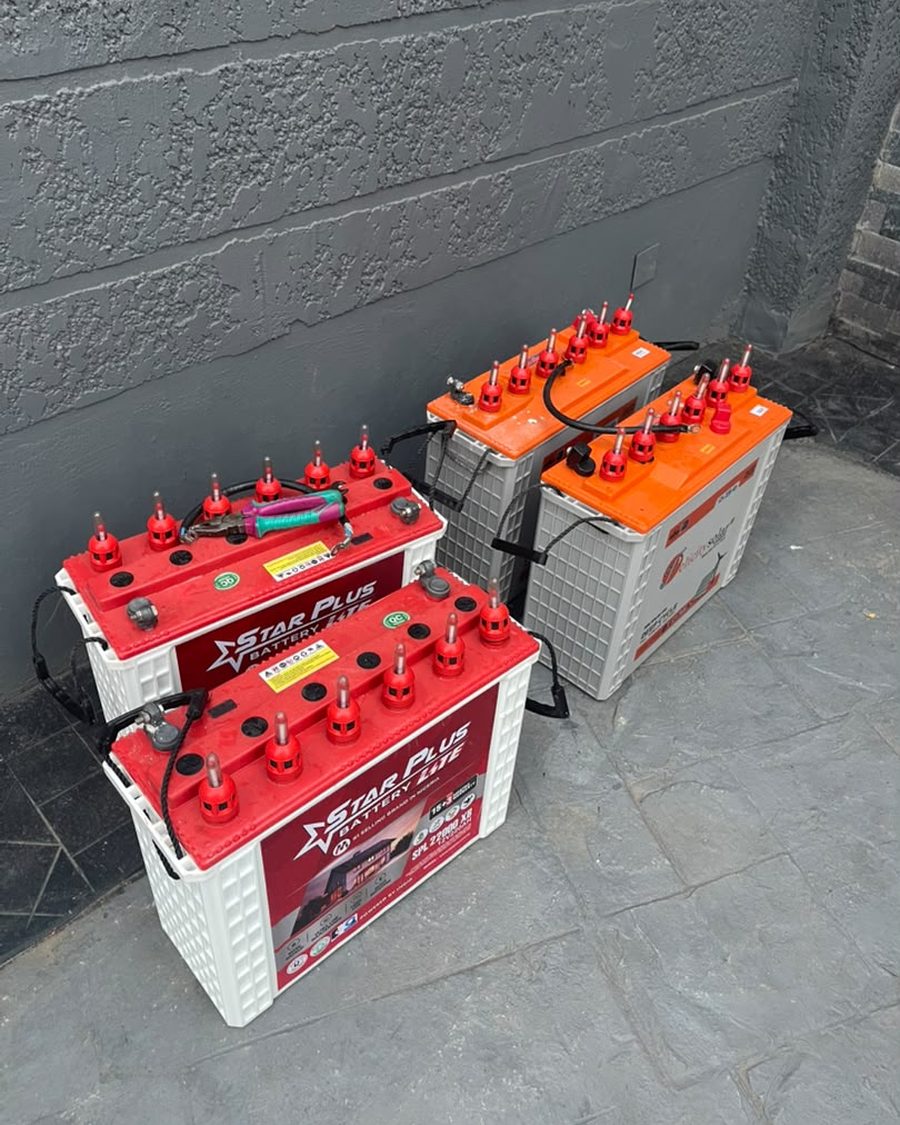 Close-up of Star Plus battery terminals and busbar connections.
